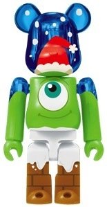 Mike Christmas Be@rbrick 100% figure by Disney X Pixar, produced by Medicom Toy. Front view.