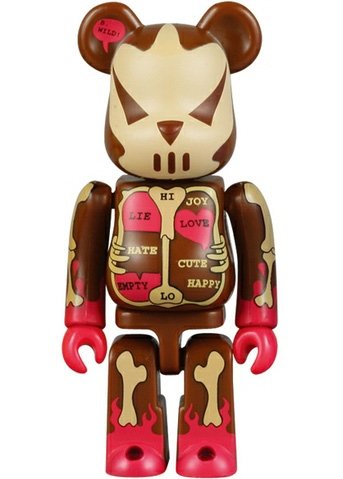 Monster Taipei Be@rbrick 100% figure by Monster Taipei, produced by Medicom Toy. Front view.