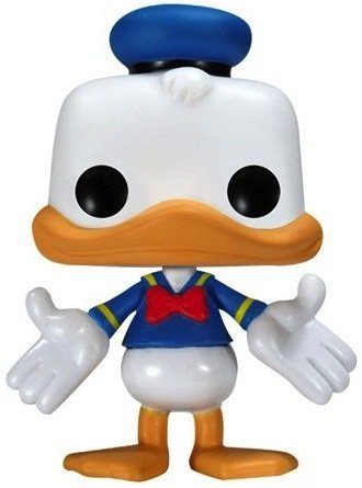 Donald Duck  figure by Disney, produced by Funko. Front view.