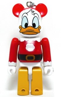 Donald Duck Santa Version Be@rbrick figure by Disney, produced by Medicom Toy. Front view.