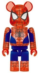 Clear Spider-Man Be@rbrick 100% figure by Marvel, produced by Medicom Toy. Front view.
