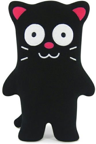Murphy the Black Cat Plush figure by Clumsyplush, produced by Clumsyplush. Front view.