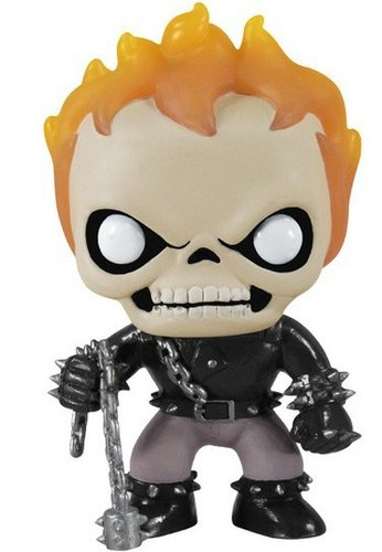 Ghost Rider figure by Marvel, produced by Funko. Front view.