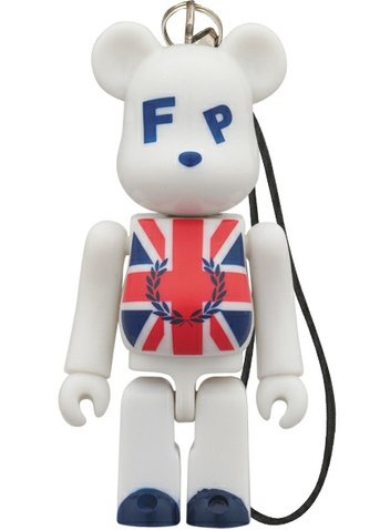 Fred Perry Be@rbrick 70% - Union Jack figure by Fred Perry, produced by Medicom Toy. Front view.