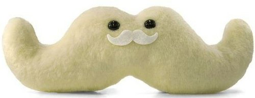 Moustachio Plush - Cream (Handmade)  figure by Shawn Smith (Shawnimals), produced by Shawnimals. Front view.