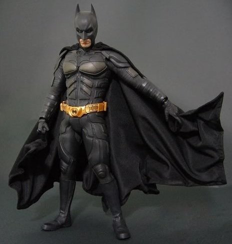 The Dark Knight Batman figure by Dc Comics, produced by Medicom Toy. Front view.