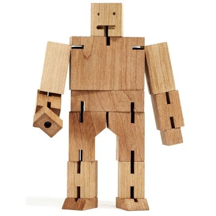 Cubebot figure by David Weeks, produced by Areaware. Front view.