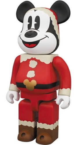 Mickey Mouse Santa Ver. 400% Be@rbrick figure by Disney, produced by Medicom Toy. Front view.