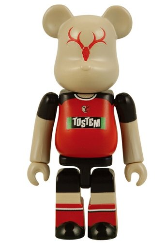 Kashima Antlers Be@rbrick 100% figure, produced by Medicom Toy. Front view.