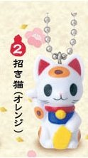Lucky Cat Keychain - Orange figure by Konatsu, produced by Konatsuya. Front view.