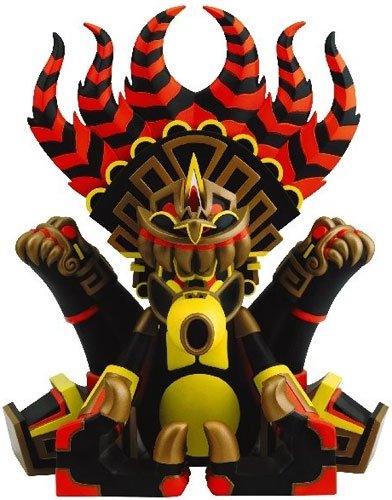 Ozomahtli figure by Jesse Hernandez, produced by Bic Plastics. Front view.