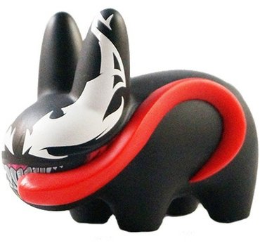 Venom Labbit figure by Marvel, produced by Kidrobot. Front view.