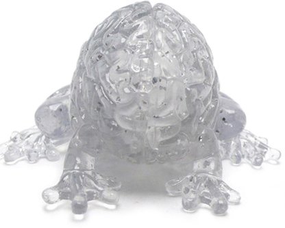 Jumping Brain - Clear figure by Emilio Garcia, produced by Toy2R. Front view.