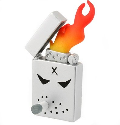 Howie figure by Frank Kozik, produced by Kidrobot. Front view.