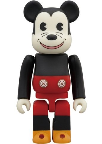 BWWT 2 Mickey Mouse Be@rbrick 100% figure by Disney, produced by Medicom Toy. Front view.