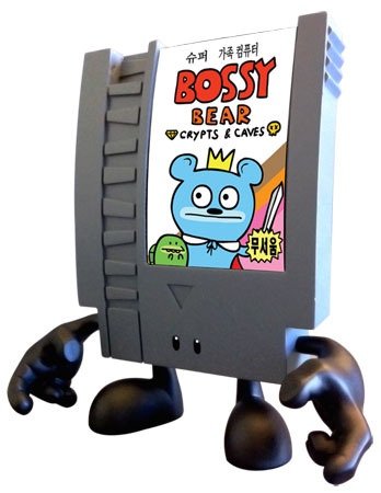 Bossy Bear Crypts & Caves figure by David Horvath, produced by Squid Kids Ink. Front view.
