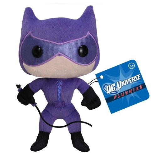 Catwoman 7 Plush figure by Dc Comics, produced by Funko. Front view.