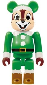 Chip Santa Ver. Be@rbrick 100% figure by Disney, produced by Medicom Toy. Front view.