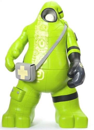SUG Defcon Green figure by Unklbrand, produced by Unklbrand. Front view.