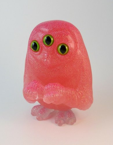 Scowl--Pink Glitter figure by Motorbot, produced by Deadbear Studios. Front view.