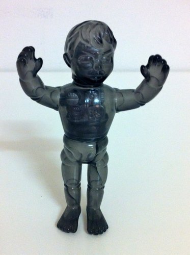 Clear Black Smoke Cyborg figure, produced by Charactics. Front view.