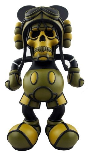 Deathead Mickey - BlackBook Toy Exclusive figure by David Flores, produced by Bic Plastics. Front view.