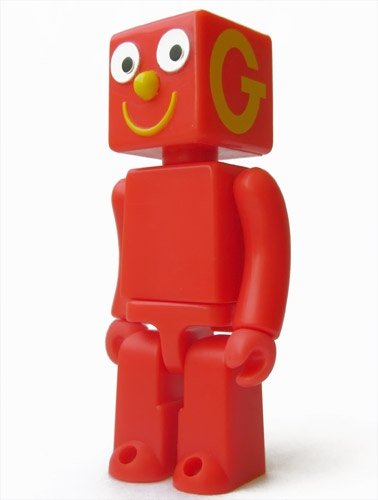 Blockhead G figure by Art Clokey, produced by Medicom Toy. Front view.