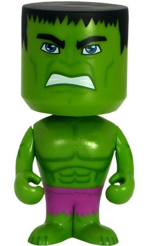 The Hulk figure by Marvel, produced by Funko. Front view.
