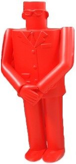 Suitman - Red figure by Young Kim, produced by Adfunture. Front view.