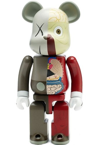 Dissected Companion Chogokin 200% Be@rbrick - Brown figure by Kaws, produced by Medicom Toy X Bandai. Front view.