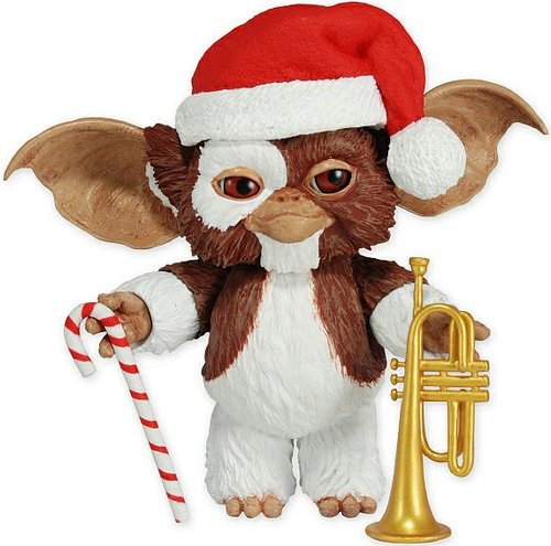 Gremlins - Christmas Gizmo figure, produced by Neca. Front view.