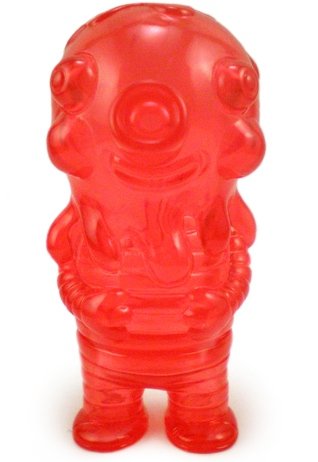 Pocket Globby - Clear Red figure by Bwana Spoons, produced by Gargamel. Front view.