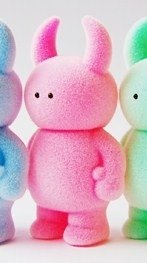 Uamou Flocked Pink figure by Ayako Takagi, produced by Uamou. Front view.