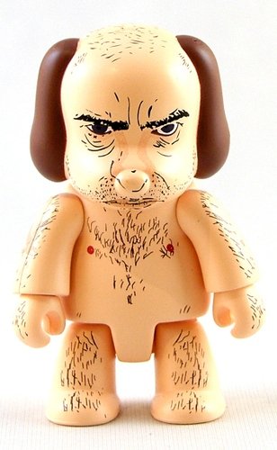 Naked Dog Man figure by Matt Mcdermott, produced by Toy2R. Front view.