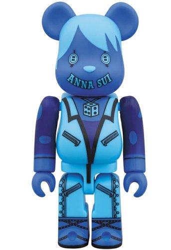 Anna Sui Be@rbrick 100% - Blue figure by Anna Sui, produced by Medicom Toy. Front view.