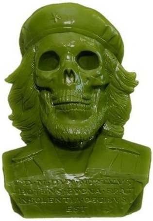 Dead Che Bust - Army Green figure by Frank Kozik, produced by Ultraviolence. Front view.