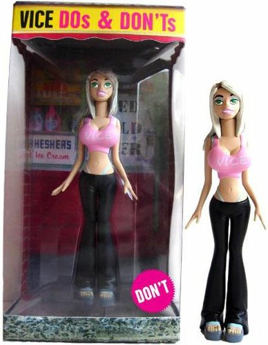 Becky figure by Gavin Mcinnes & Patrick Mceown, produced by Gimix Toys. Front view.