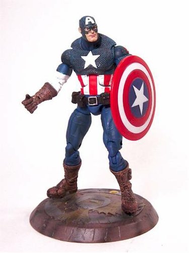 Marvel Legend Captain America figure by Marvel, produced by Marvel. Front view.