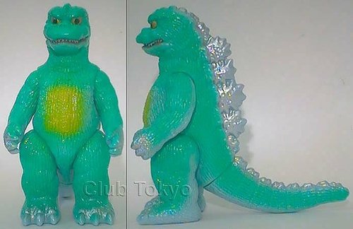 Godzilla 1973-75 (Megaro-Goji) Green(Toy Life) figure by Yuji Nishimura, produced by M1Go. Front view.