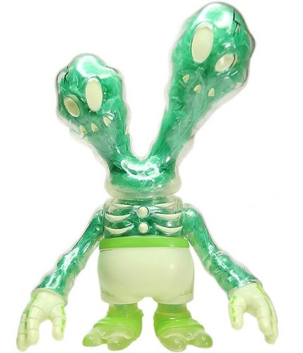 GhostFighter - Green Spirit w/ Grass Inserts figure by Brian Flynn, produced by Secret Base. Front view.