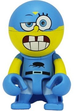 Superhero SpongeBob Trexi figure by Nickelodeon, produced by Play Imaginative. Front view.