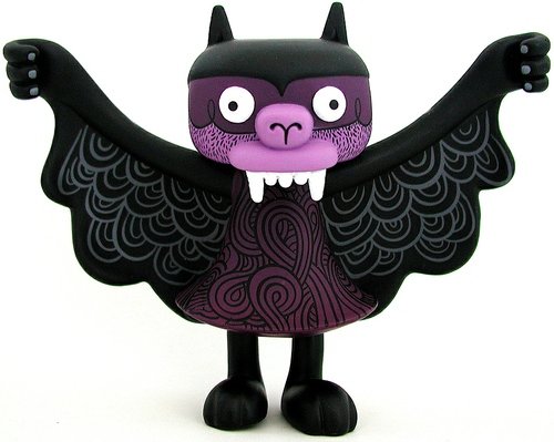 Steven the Bat - Purple Nights figure by Bwana Spoons, produced by Super7. Front view.