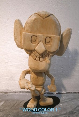 Kindergardener Zex - Wood Color 1 figure by Michael Lau, produced by Crazysmiles. Front view.