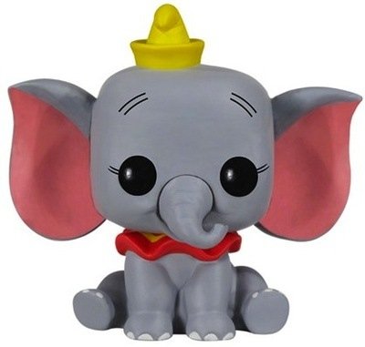 Dumbo figure by Disney, produced by Funko. Front view.