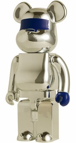 Kostas Seremetis BWWT Be@rbrick 400% figure by Kostas Seremetis, produced by Medicom Toy. Front view.
