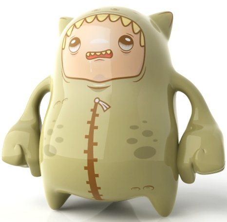 DinoSuit figure by Yosiell Lorenzo, produced by Maqet. Front view.
