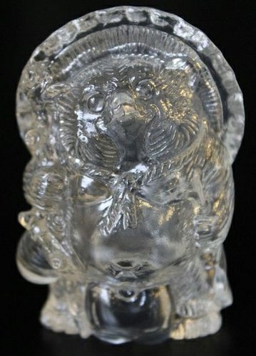 Mini Tanuki - Unpainted Clear figure by Mori Katsura, produced by Realxhead. Front view.