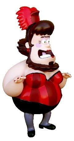 Harriet Carney the Bearded Lady  figure by Jared Deal, produced by Carnival Cartoons. Front view.