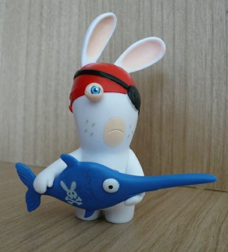 Pirate with Fish Rabbid figure by Ubiart Toyz, produced by Ubisoft. Front view.