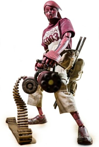 Edo Red Commander figure by Ashley Wood, produced by Threea. Front view.